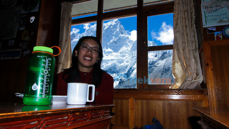 Gorakchhep hotel view from dinning hall - Everest Base Camp Trek